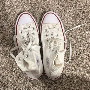 Converse White and Red High-Top Sneakers